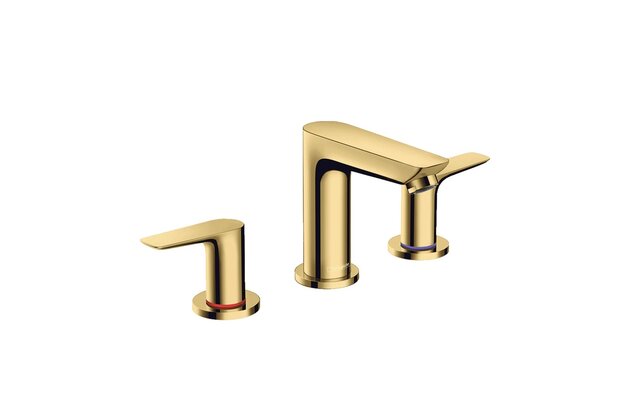 Baterie Hansgrohe Talis E umyvadlová, 3otvorová, s výpustí, s táhlem, zlatá lesk, 71733990