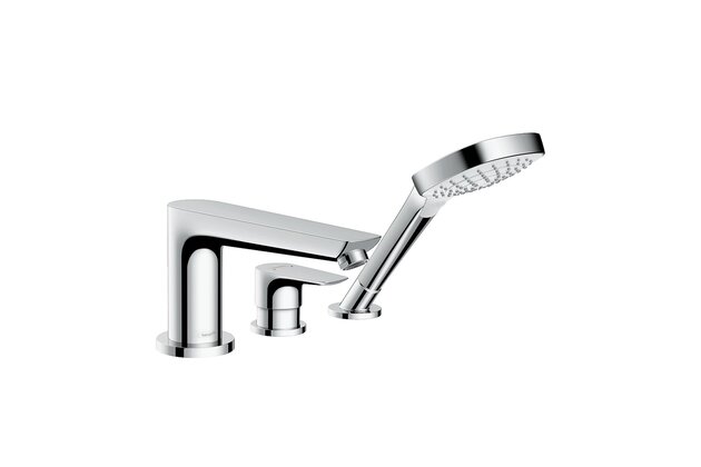 Vanová souprava Hansgrohe Talis E 3otvorová, na okraj vany, se sadou Secuflex, bez tělesa, chrom, 71730000