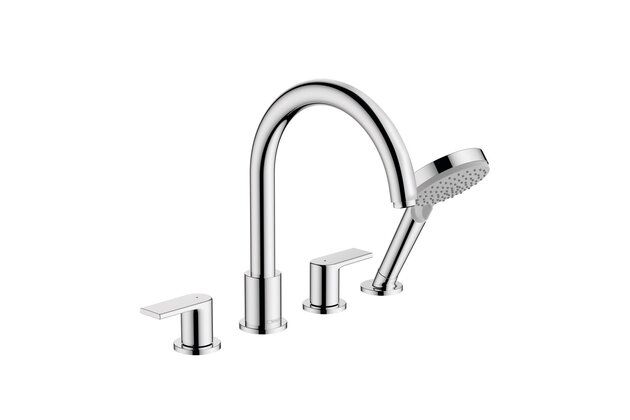 Vanová souprava Hansgrohe Vernis Shape 4otvorová, na okraj vany, bez tělesa, chrom, 71459000