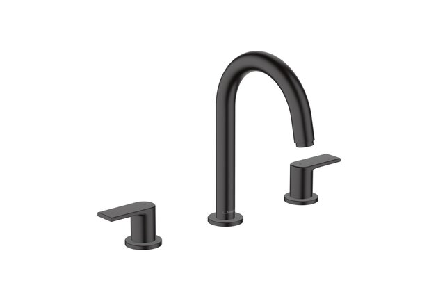 Baterie Hansgrohe Vernis Shape umyvadlová, 3otvorová, s výpustí, černá mat, 71563670