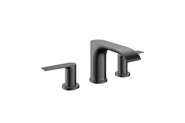 Baterie Hansgrohe Vivenis umyvadlová, 3otvorová, s odtokovou soupravou, s táhlem, černý chrom kartáčovaný, 75033340