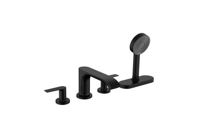 Vanová souprava Hansgrohe Vivenis 4otvorová, na okraj vany, s tělesem, černá mat, 75444670