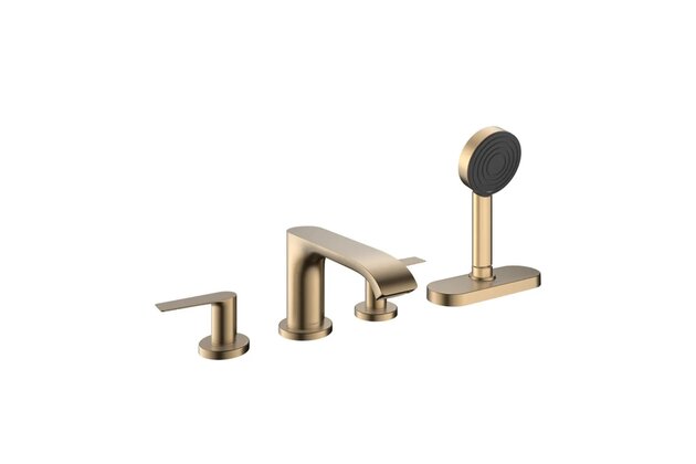 Vanová souprava Hansgrohe Vivenis 4otvorová, na okraj vany, s tělesem, bronz kartáčovaný, 75444140