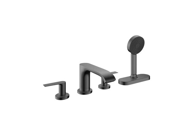 Vanová souprava Hansgrohe Vivenis 4otvorová, na okraj vany, s tělesem, černý chrom kartáčovaný, 75444340