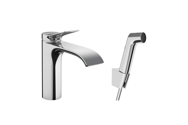 Baterie Hansgrohe Vivenis umyvadlová, s bidetovou sprškou, chrom, 75210000