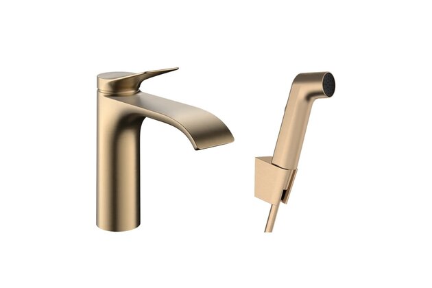 Baterie Hansgrohe Vivenis umyvadlová, s bidetovou sprškou, bronz kartáčovaný, 75210140