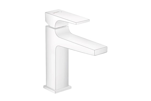 Baterie Hansgrohe Metropol stojánková umyvadlová, vyšší, s výpustí, bílá mat, 32507700