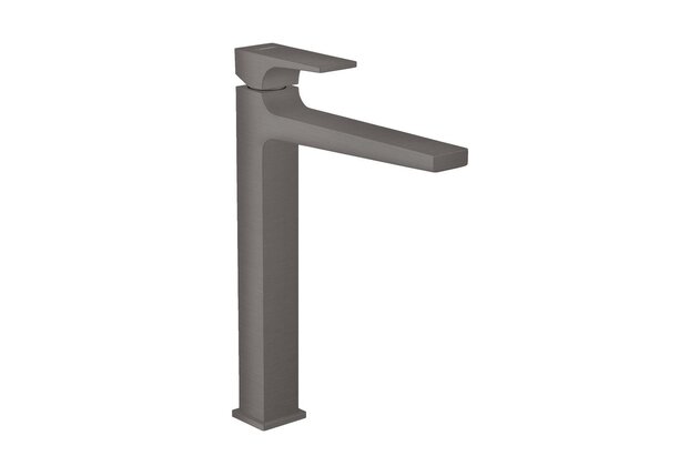 Baterie Hansgrohe Metropol umyvadlová, vysoká, s výpustí click-clack, černý chrom kartáčovaný, 32512340