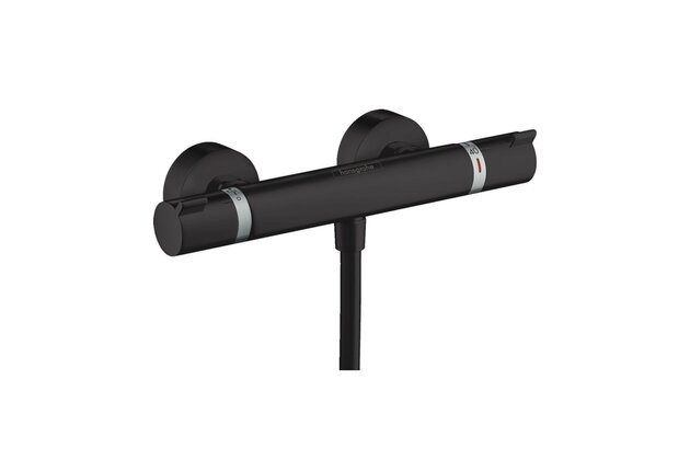 Baterie Hansgrohe Ecostat sprchová nástěnná, termostatická, černá mat, 13116670