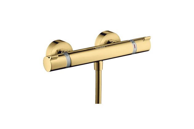 Baterie Hansgrohe Ecostat sprchová nástěnná, termostatická, zlatá lesk, 13116990