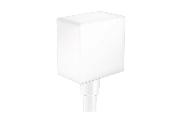 Vývod sprchy Hansgrohe FixFit square, bílá mat, 26455700