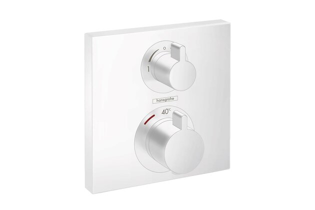 Baterie Hansgrohe Ecostat Square sprchová podomítková, termostatická, bez tělesa, bílá mat, 15714700