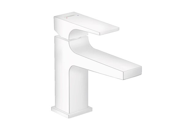 Baterie Hansgrohe Metropol umyvadlová stojánková, s výpustí, bílá mat, 32500700