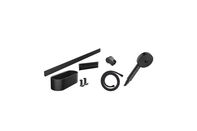 Sprchový set Hansgrohe Wallstoris, černá mat, 24291670