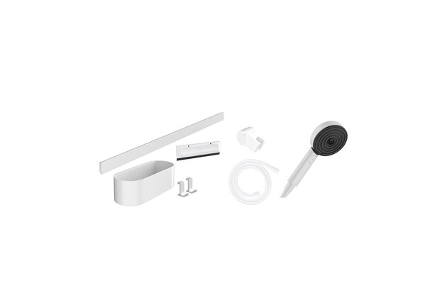 Sprchový set Hansgrohe Wallstoris, bílá mat, 24291700