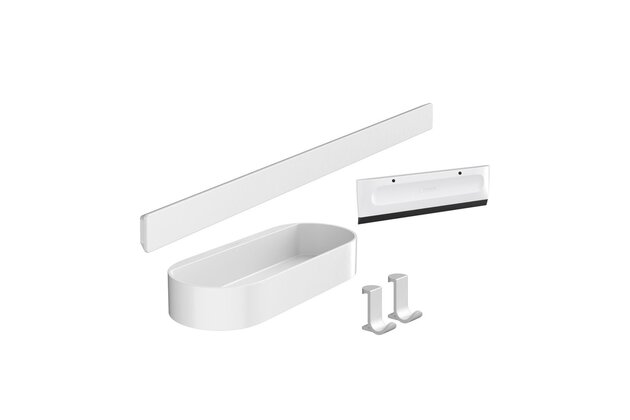 Balíček Hansgrohe Wallstoris do sprchy, bílá mat, 27967700