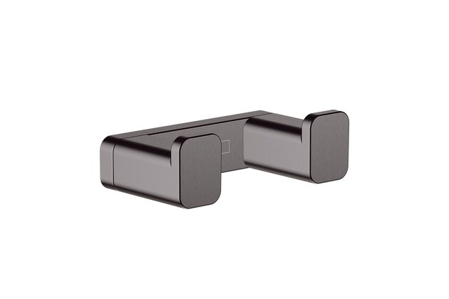 Háček Hansgrohe AddStoris dvojitý, černý chrom kartáčovaný, 41755340