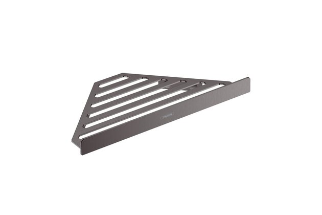 Košík do rohu Hansgrohe AddStoris, černý chrom kartáčovaný, 41741340
