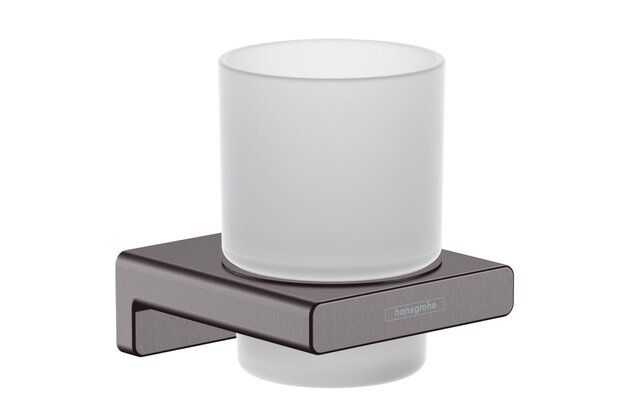 Držák kartáčků Hansgrohe AddStoris, černý chrom kartáčovaný, 41749340
