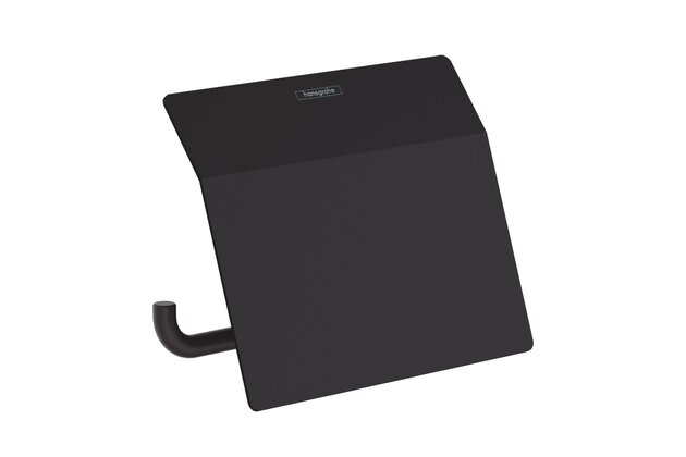 Držák Hansgrohe Addstoris na toaletní papír, s krytkou, černá mat, 41753670