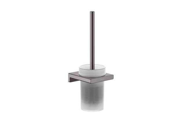 WC štětka Hansgrohe AddStoris s miskou, černý chrom kartáčovaný, 41752340
