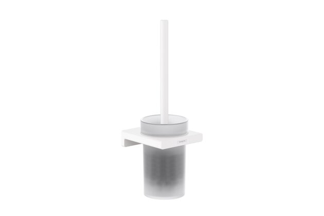 WC štětka Hansgrohe AddStoris s miskou, bílá mat, 41752700