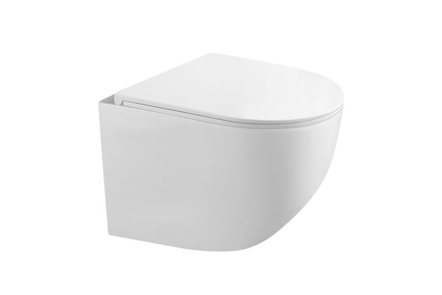 WC mísa Kielle Gaia závěsná, rimless, sedátko, bílá, 30115003