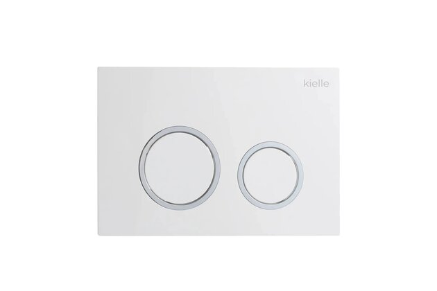 WC tlačítko Kielle Gemini, bílá lesk/chrom, 70230020