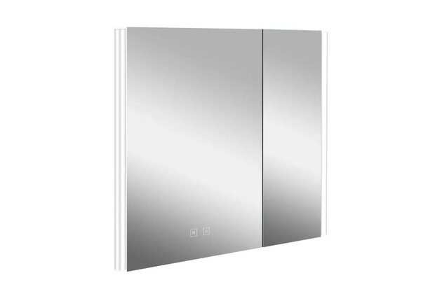 Skříňka Kielle Arkas zrcadlová 80, LED osvětlení, USB port, bílá, 50111810