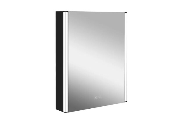 Skříňka Kielle Arkas zrcadlová 55, LED osvětlení, USB port, černá mat, 50111614