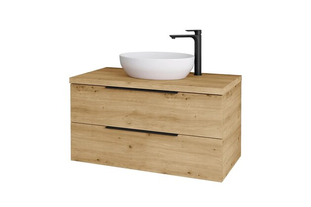 Skříňka Kielle Idolio 100 s deskou a výřezem, karamel, 50024101