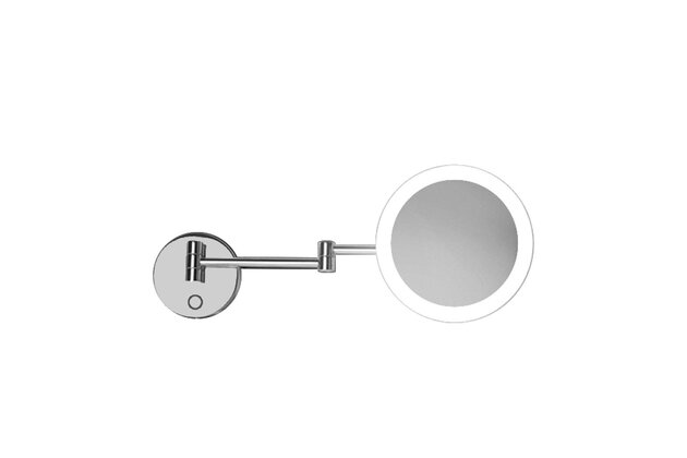Kosmetické zrcátko Kielle Idolio s LED osvětlením, chrom, 50324023