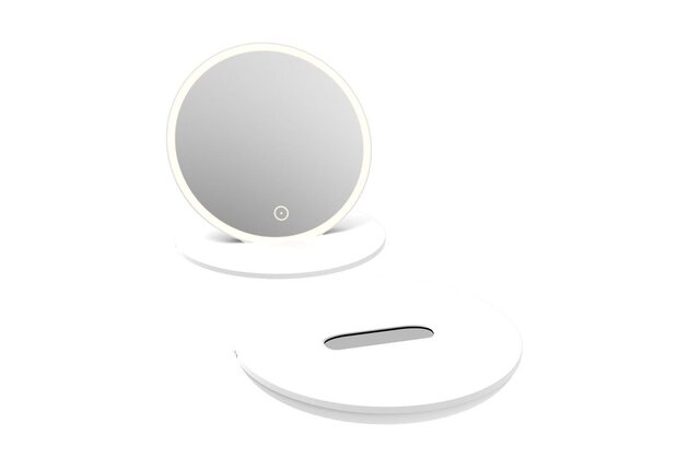Kosmetické zrcátko Kielle Idolio s LED osvětlením, bílá, 50324030