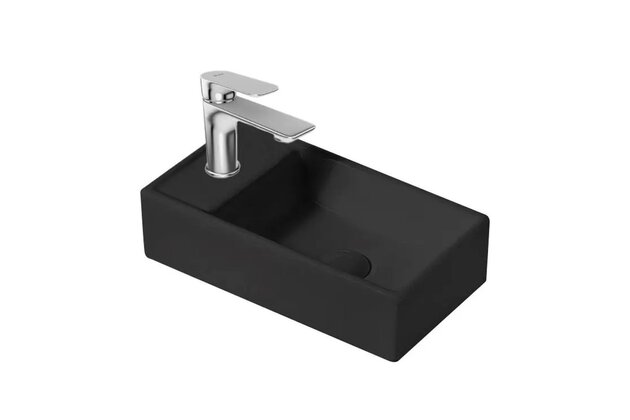 Umývátko Kielle Arkas I 42 závěsné, s otvorem vlevo, bez přepadu, černá mat, 30611404L