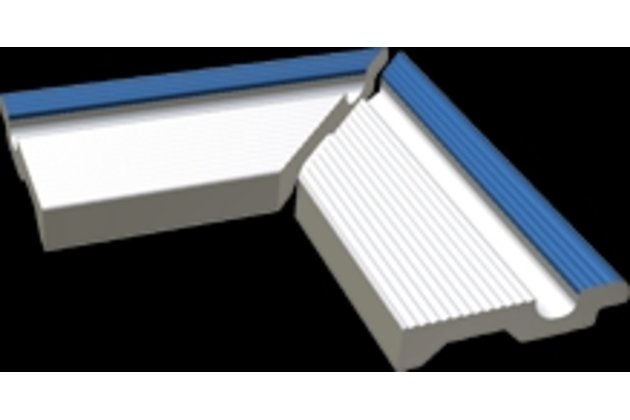 Hrana přelivová Rako Pool Finnland vnější roh bílomodrá struktura mat 12x24 XPA56005