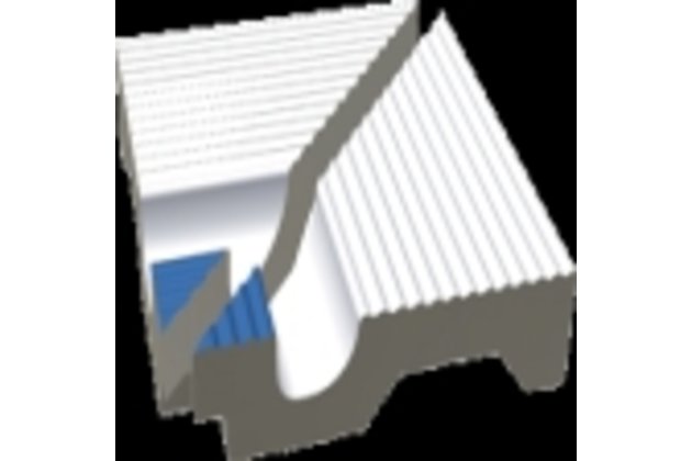 Hrana přelivová Rako Pool Finnland vnitřní roh bílomodrá struktura mat 11x11 XPI56005