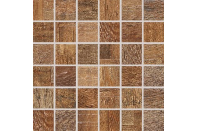 Mozaika Rako Era červenohnědá struktura mat rektifikovaná 30x30 DDM05708