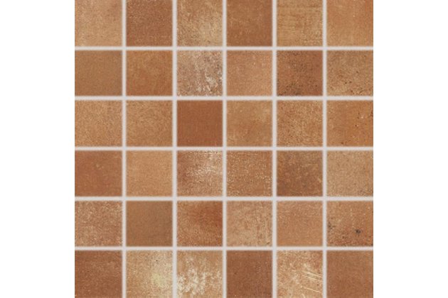 Mozaika Rako Via hnědá struktura mat rektifikovaná 30x30 DDM05713