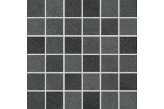 Mozaika Rako Extra černá struktura mat rektifikovaná 30x30 DDM05725