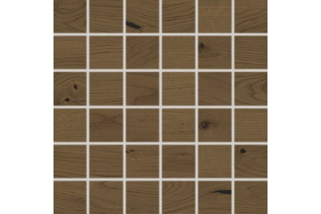 Mozaika Rako Bricola tmavě hnědá mat rektifikovaná 30x30 DDM05852