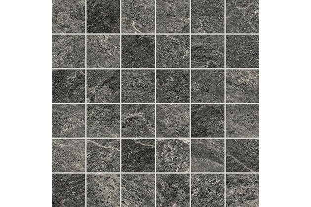 Mozaika Rako Core černá struktura mat rektifikovaná 29,8x29,8 DDM05875