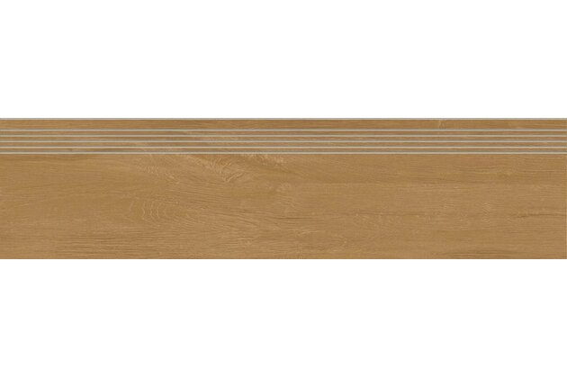 Schodovka Rako Plank hnědá struktura mat rektifikovaná 29,8x119,8 DCPVD895