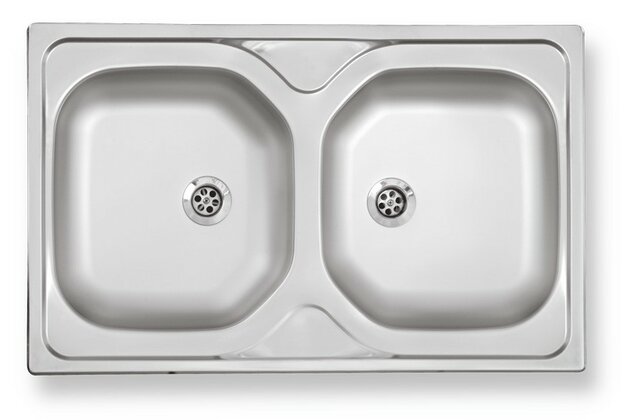 Dřez 50x80 dvojitý nerez