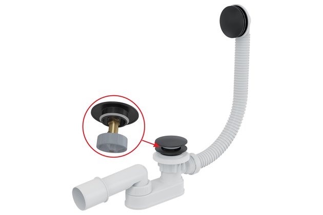 Sifon vanový Alcadrain černá-mat, CLICK/CLACK A507BLACK Sifon vanový Alcadrain černá-mat, CLICK/CLACK A507BLACK