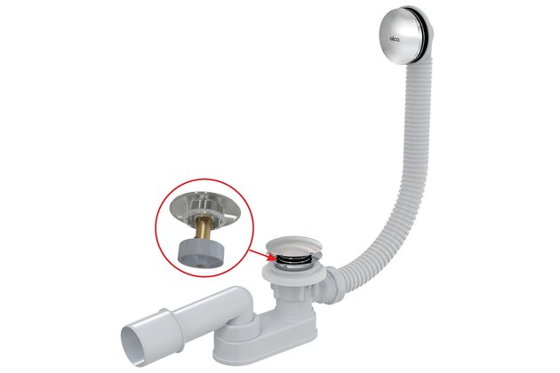 Sifon vanový CLICK/CLACK s napouštěním přepadem, chrom A508CKM Sifon vanový CLICK/CLACK s napouštěním přepadem, chrom A508CKM