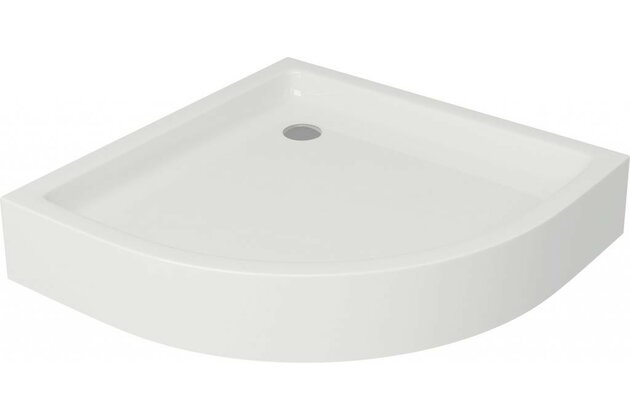 Sprchová vanička Cersanit Tako 80x80x16 bílá čtvrtkruhová R55 s panelem, S204‑003 Sprchová vanička Cersanit Tako 80x80x16 bílá čtvrtkruhová R55 s panelem, S204‑003