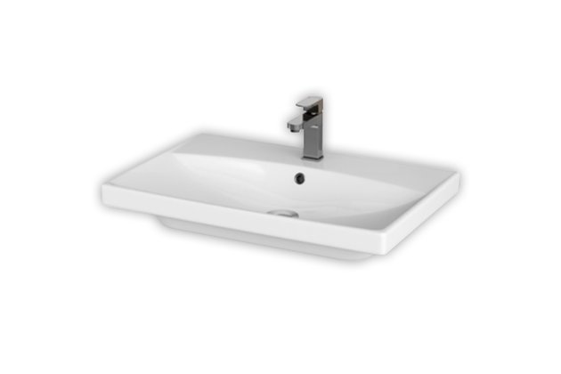 Umyvadlo Cersanit City 70 nábytkové, s otvorem, s přepadem, bílá, K35-007