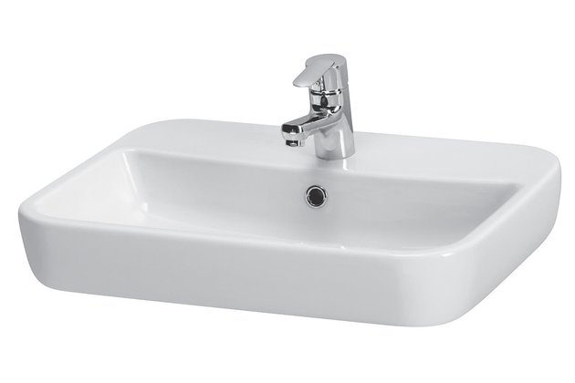 Umyvadlo Cersanit Caspia 60 na desku obdélník, s otvorem, s přepadem, bílá, K11-0095 Umyvadlo Cersanit Caspia 60 na desku obdélník, s otvorem, s přepadem, bílá, K11-0095