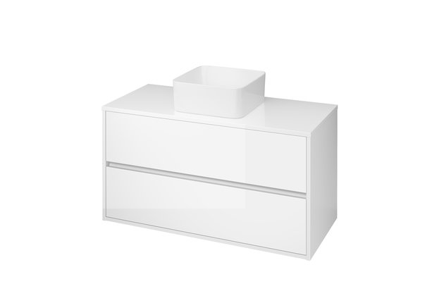 Crea 100 bílá skříňka s deskou, umyvadlo Crea na desku hranaté 35 Crea 100 bílá skříňka s deskou, umyvadlo Crea na desku hranaté 35