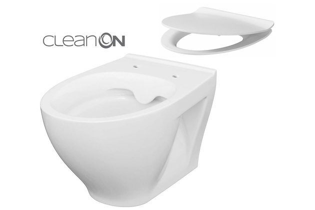 Moduo mísa závěsná set 934 Clean On se sedátkem slim duroplast antibakteriální soft close easy off tlačítko K701-147 Moduo mísa závěsná set 934 Clean On se sedátkem slim duroplast antibakteriální soft close easy off tlačítko K701-147